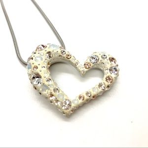Swarovski open heart 18” pendant